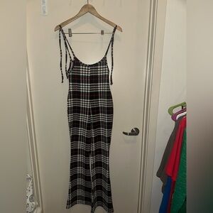 “Almost Famous” Houndstooth Flare-Leg Jumpsuit